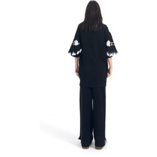 Yıkamalı Kalp Desenli Oversize Unisex Tişört