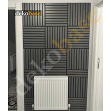 Dekobase 40X40 Antrasit Renk Akustik Ahşap Duvar Paneli