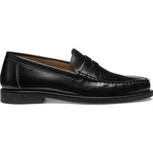 Geox Erkek Siyah U Recanati - Brushs.Lea Deri Loafer U55HVB00038C9999