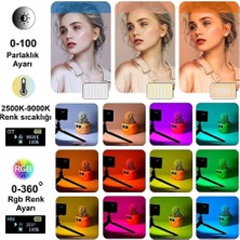Etabel RGB-CL120 LED Video Fotoğraf Dolgu Işığı 9000K LCD Ekran 20 Efekt Dslr Vlog Canlı Yayın