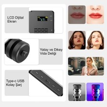 Etabel RGB-CL120 LED Video Fotoğraf Dolgu Işığı 9000K LCD Ekran 20 Efekt Dslr Vlog Canlı Yayın