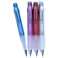 Serve Deep Kırtasiye Versatil Mekanik Kurşun Kalem 4'lü 0.7 mm Metalik Yumuşak Uçlu Ergonomik Rahat