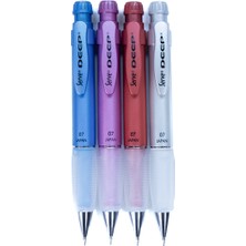 Serve Deep Kırtasiye Versatil Mekanik Kurşun Kalem 4'lü 0.7 mm Metalik Yumuşak Uçlu Ergonomik Rahat