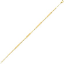 Safir Kuyumculuk Altın Düz Plakalı Geometrik Ataç Bileklik