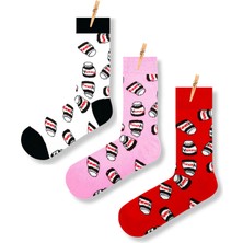 Unisex 3'lü Yummy Çikolata Desenli Çorap Seti