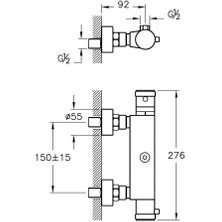 Artema Aquaheat Termostatik Duş Bataryası, Banyo Bataryası A47055EXPS