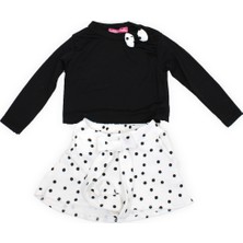 Kız Çocuk Eteği Puantiyeli Bodyli Takım (Kalıbı Küçüktür Beden Büyük Alınız)