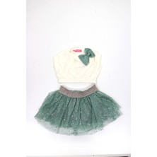 Kız Çocuk Tütü Etekli Crop Takım (Kalıbı Küçüktür Beden Büyük Alınız)