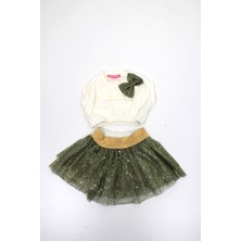 Kız Çocuk Tütü Etekli Crop Takım (Kalıbı Küçüktür Beden Büyük Alınız)