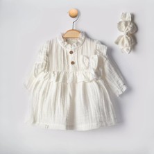 Babyzey Müslin Düğmeli Bandanalı Elbise