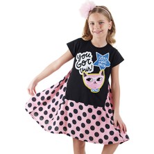 Denokids Havalı Kedi Kız Çocuk Elbise