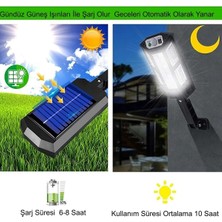 Etabel Ticaret LED Güneş Enerjili 3 Modlu Şarjlı Kumandalı Solar Aydınlatma Lamba