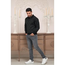 Woolen World Polo Yaka Desenli Yünlü Erkek Triko Kazak