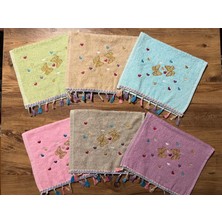 YCN 6'lı Pamuklu Kelebekli Nakışlı Püsküllü Hediyelik Çeyizlik 30 x 50  cm  Mutfak Havlusu