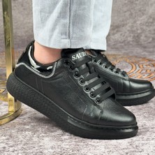Siyah Renk Fermuar Detaylı Spor Ayakkabı Günlük Sneaker Ortopedik Tabanlı Meq3