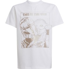 adidas J SW MNDO GFX T     WHITE Beyaz Unisex Çocuk Kısa Kol T-Shirt