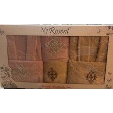 My Rosent Bambu Pamuklu  6 Parça Aile Bornoz Takımı Standart Beden