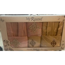 My Rosent Bambu Pamuklu  6 Parça Aile Bornoz Takımı Standart Beden