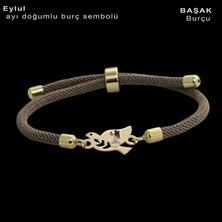 14 Ayar Altın Plakalı Özel Kuş Figürlü, Kahverengi Örgülü Detayıyla Burçlar Sembollü Bileklik, Muazzam Enerjisiyle Gençlere Etkileyici Bir Hediye!
