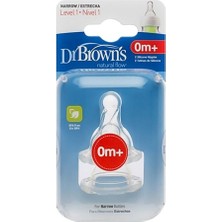 Dr. Brown's Dar Ağız 1.seviye 0+ Silikon Biberon Emziği 2'li