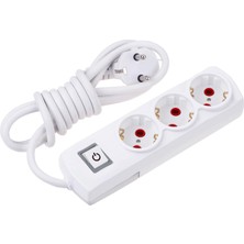 3005 3lü Grup Priz Topraklı 5 Metre Anahtarlı