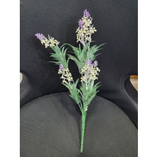 Es Dekor Yapay Çiçek 36 cm  Mor Krem Yeşil Pıtır Pıtır Gerçekçi 1 Adet