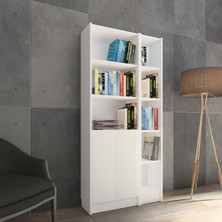 Yeti Mobilya Kuta FLAT85 Kitaplık 2 Kapaklı Kütüphane