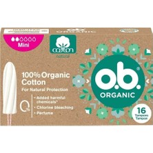 Belirtilmemiş O.b Organic Coton Mini Tampon 16'lı Doğal Koruma İçin Organik Pamuklu Ürün