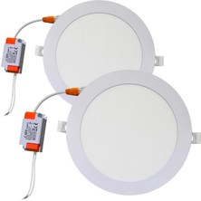LED Panel Spot Beyaz 12W 17CM 2 Adet HT-0509