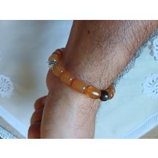 Seba Kehribar Bileklik Unisex Kaplangözü Taş Süslemeli