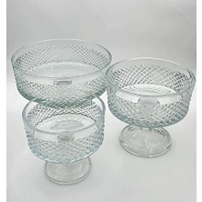 Kesme Dekor Kristal 3 Lü Sofra Kase