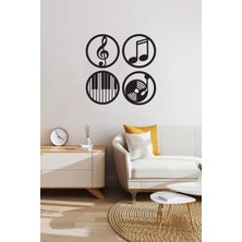 Müzik Nota Ahşap Mdf Dekoratif Tablo - Müzik Temalı Duvar Dekoru (40X40 Cm)