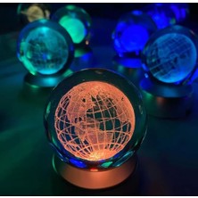 Mahcoo Dünya Plastik Altlıklı Işıklı Cam Küre