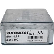 Eurowest 2X0,75MM Beyaz Çift Girişli Izoleli Yüksük - 1000 Adet