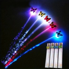 Populermarketim - LED Fiber Optik Işıklı Kelebek Saç Klipsi 1 Adet