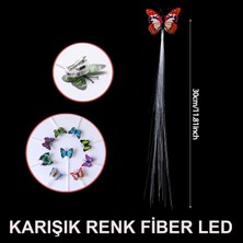 Populermarketim - LED Fiber Optik Işıklı Kelebek Saç Klipsi 1 Adet