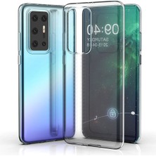 Huawei P40 Pro Kılıf Lüx Şeffaf Silikon Kılıf - Şeffaf