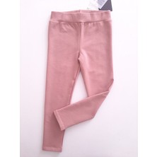 Timi Kids Kız Çocuk Beli Lastikli Düz Pamuklu Kışlık Kumaş Tayt Pantolon