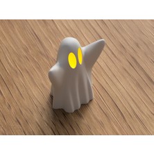 3D Baskılı Beyaz Gece Lambası Hayalet - Eğlenceli ve Ürkütücü Dekorasyon (Lamba Dahil Değildir)
