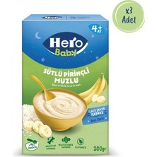 Hero Baby Sütlü Pirinçli Muzlu Kaşık Mama 200G x 3 (600G)