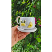 Kotyora Seramik Limon Hediyelik El Yapımı Seramik Duble Kahve Fincanı