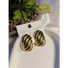 Stainless Steel Tırtıklı Çelik Küpe