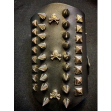 Dükkan Design Kurukafa Spike 13 cm Deri Bileklik
