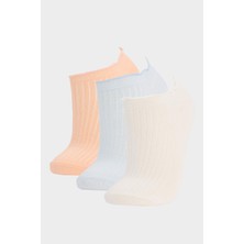 DeFacto Kız Çocuk Fırfırlı 3'lü Pamuklu Patik Çorap E6057A8NS