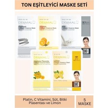 Dermal Ton Eşitleyici Platinum C Vitamini Süt Bitki Plasentası ve Limon Özlü Maske Seti 23GR x 5ADET
