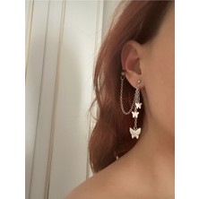 Takıconcept Zincirli Kelebek Tekli Kıkırdak Küpe