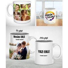 Kişiye Özel Fotoğraflı Isimli Beyaz Kupa Bardak / Özel Kupa Bardak