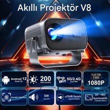 JHY V8 Taşınabilir Android 12  2.69 Inç 4K Hd 720P Akıllı Projektör 2025