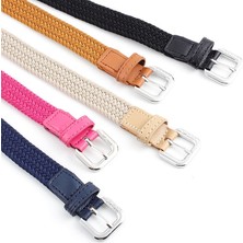 Lookloland Yüksek Kaliteli Kemerler Erkek Kadın Moda Genişletilebilir Örgülü Elastik Dokuma Kanvas Toka Kemer Düz Dokuma Sapanlar (Yurt Dışından)
