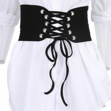 Lookloland Sıcak Satış Moda Kadın Vintage Dantel Up Streç Bel Kemeri Geniş Elastik Korse Kemer Slim Fit Benzersiz Zarif Aksesuarlar (Yurt Dışından)
